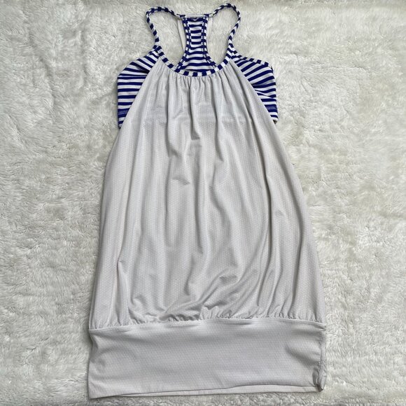 lululemon athletica Tops - Lululemon Women's Blue White No Limit Striped Tank Top Size 2